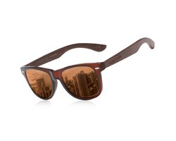 KINGSEVEN Heren Zonnebril UV400 - Bruine pootjes met bruine spiegelglazen - Gepolariseerd - N5520
