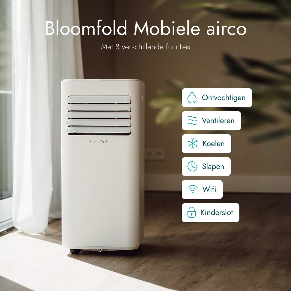 Bloomfold Mobiele Airco - 9.000 BTU - 4-in-1 - afbeelding 3
