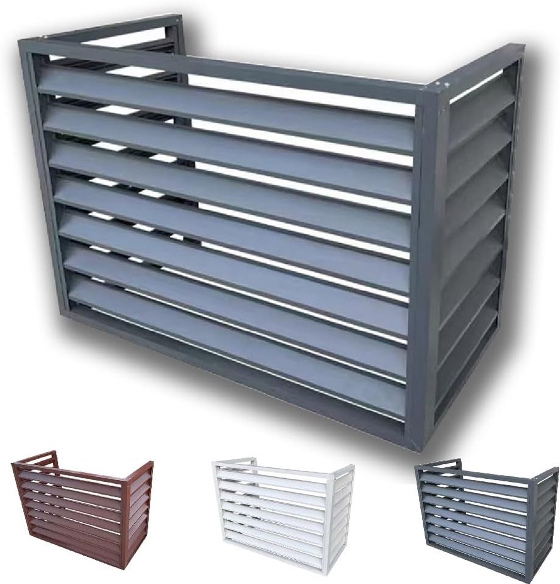 Condensorafdekking Airco - Beschermkap Buitenunit - Apparatuur Beschermen - Dubbele Ventilatie - Standaard Maat - Grijs