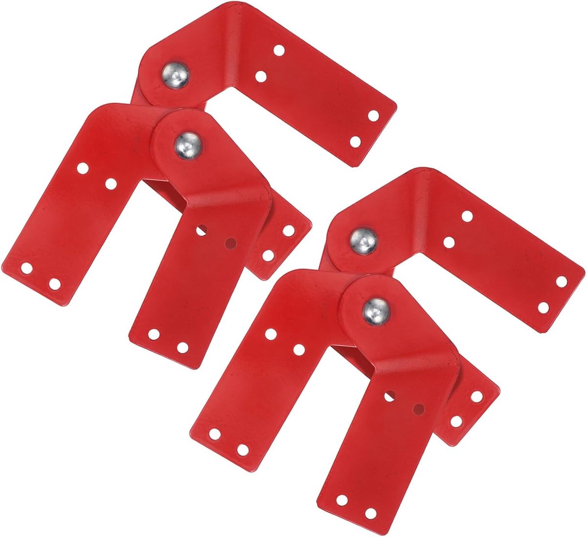Ladder Scharnier Set - Zoldertrap Onderdelen - Ladder Stabiliseren - Verstelbaar Ontwerp - 14.50X11.50X1.50CM - Rood