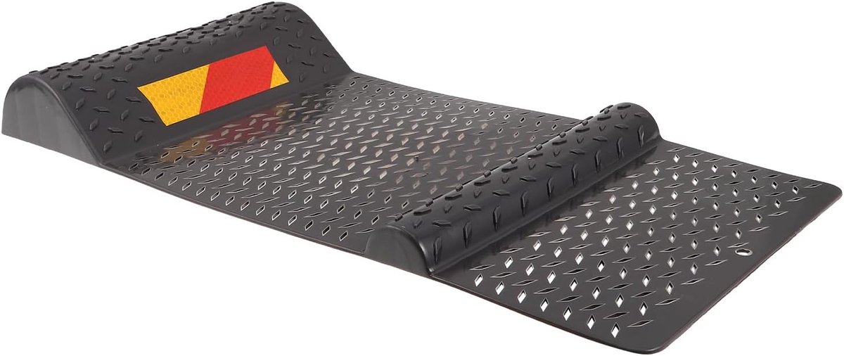 Wielstoppers Antislip - Parkeermat Bandblokken - Veilig Parkeren - Stevige Kunststof Bandblokken - 52.5 x 25 x 5.2 cm - Zwart