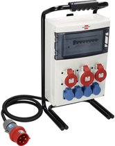 Brennenstuhl draagbare stroomverdeler / verdeelblok (1x32A + 2x16A CEE contactdozen, 2m kabel, voor gebruik op de bouwplaats en permanent gebruik buiten, met FI-stekker)