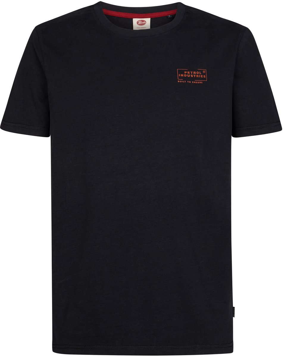 Petrol Industries - Heren Katoenen T-shirt met print russell - Zwart - Maat S