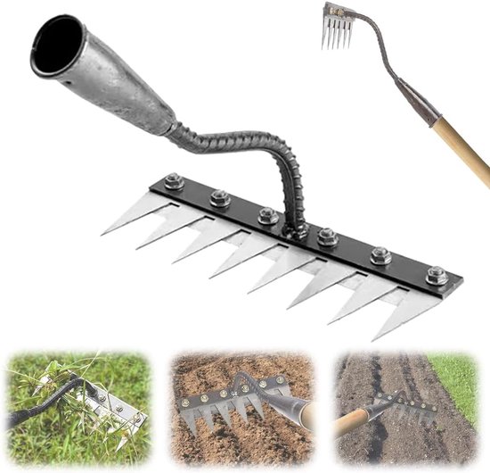 Handwieter 5/6/7/8 tanden - Verwijderbaar, voor wieden/grond/zaaien (6 tanden) — afbeelding 5