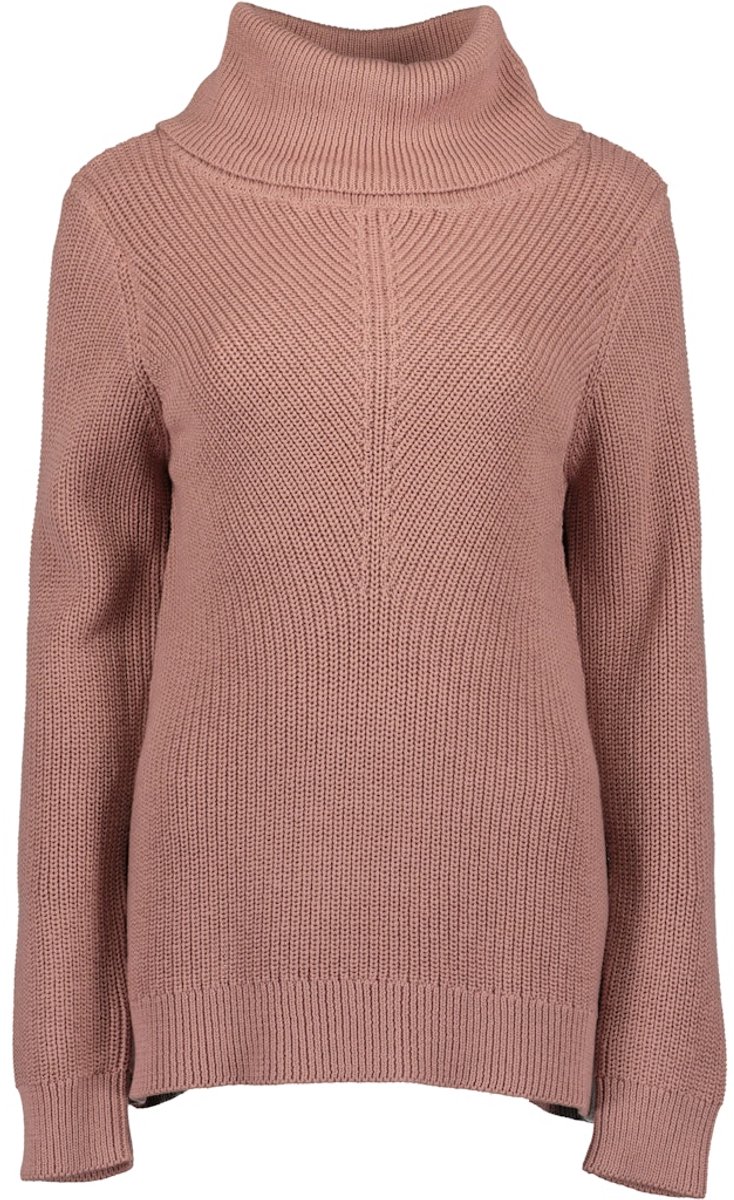 Blue Seven - dames - Trui 248195 roze gebreid met kol Blue Seven - maat 38