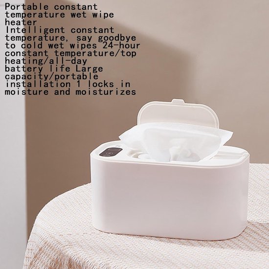 Babydoekjes Verwarmer - Doekjesdispenser Warm - Nachtelijke Luierwissel - Gelijkmatige Bovenverwarming - 150 Doekjes Capaciteit - Wit — afbeelding 5