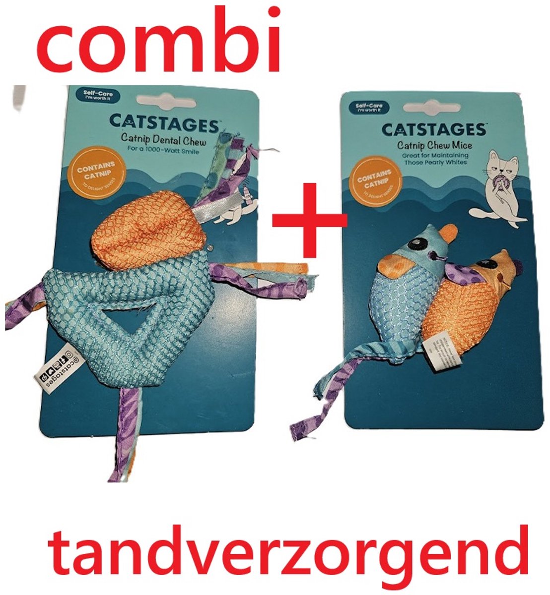 Catstages kattenspeeltjes Combi - chew mices - dental chews - allen met catnip - tandverzorgend