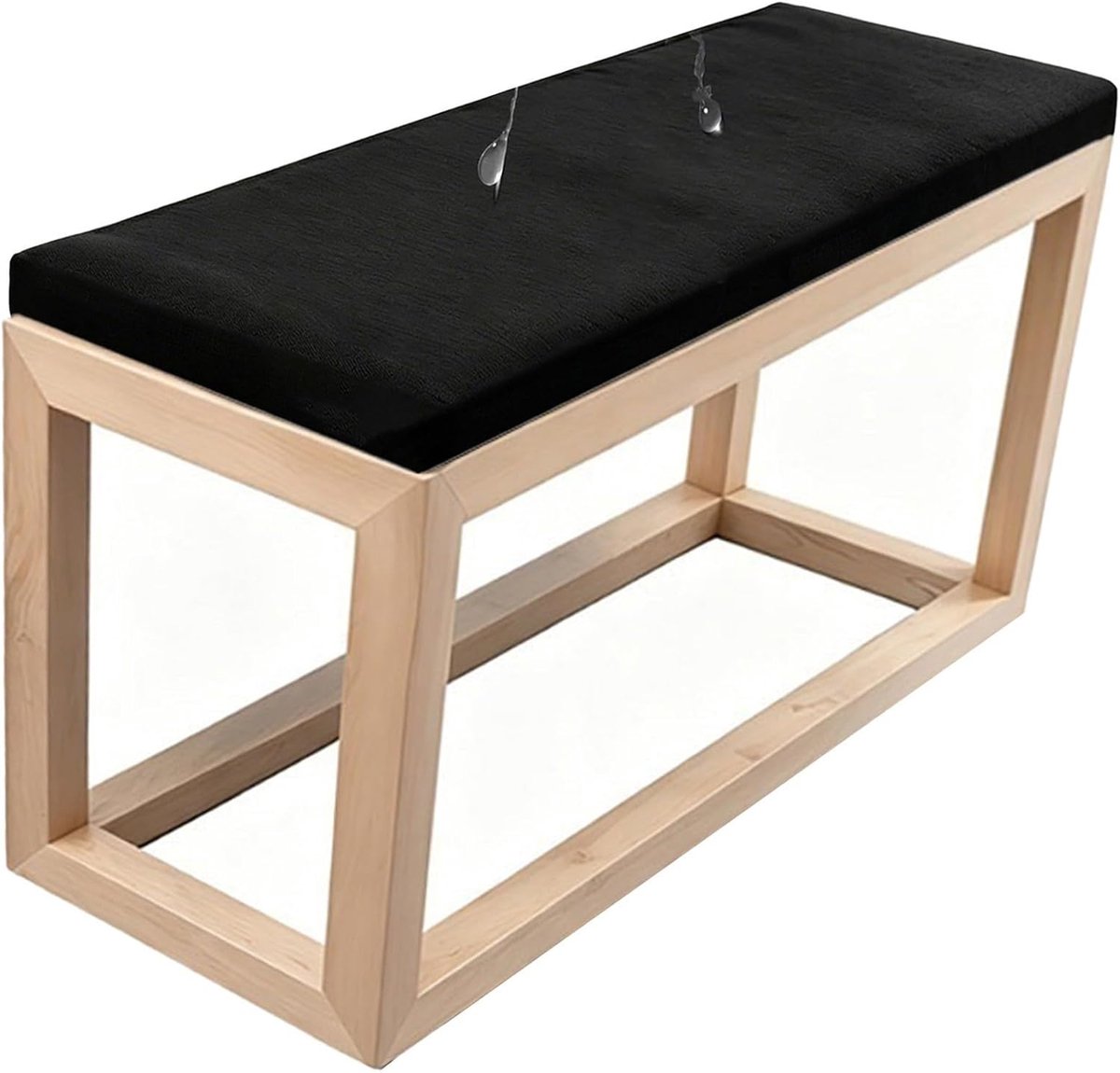 Tuinstoel Zitkussen - Bank Kussen - Buiten Zitten - Waterdicht Polyester - 250x30 cm - Zwart