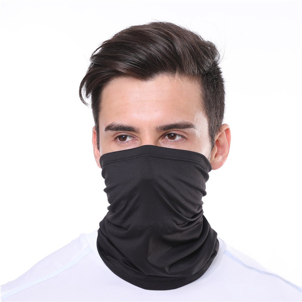 Nekwarmer - Mondbescherming Col - Bandana Hoofdband Fashion Sport – Geschikt voor Wintersport, Wandelen, Fiets & Scooter/Motor - Zwart - LOUZIR