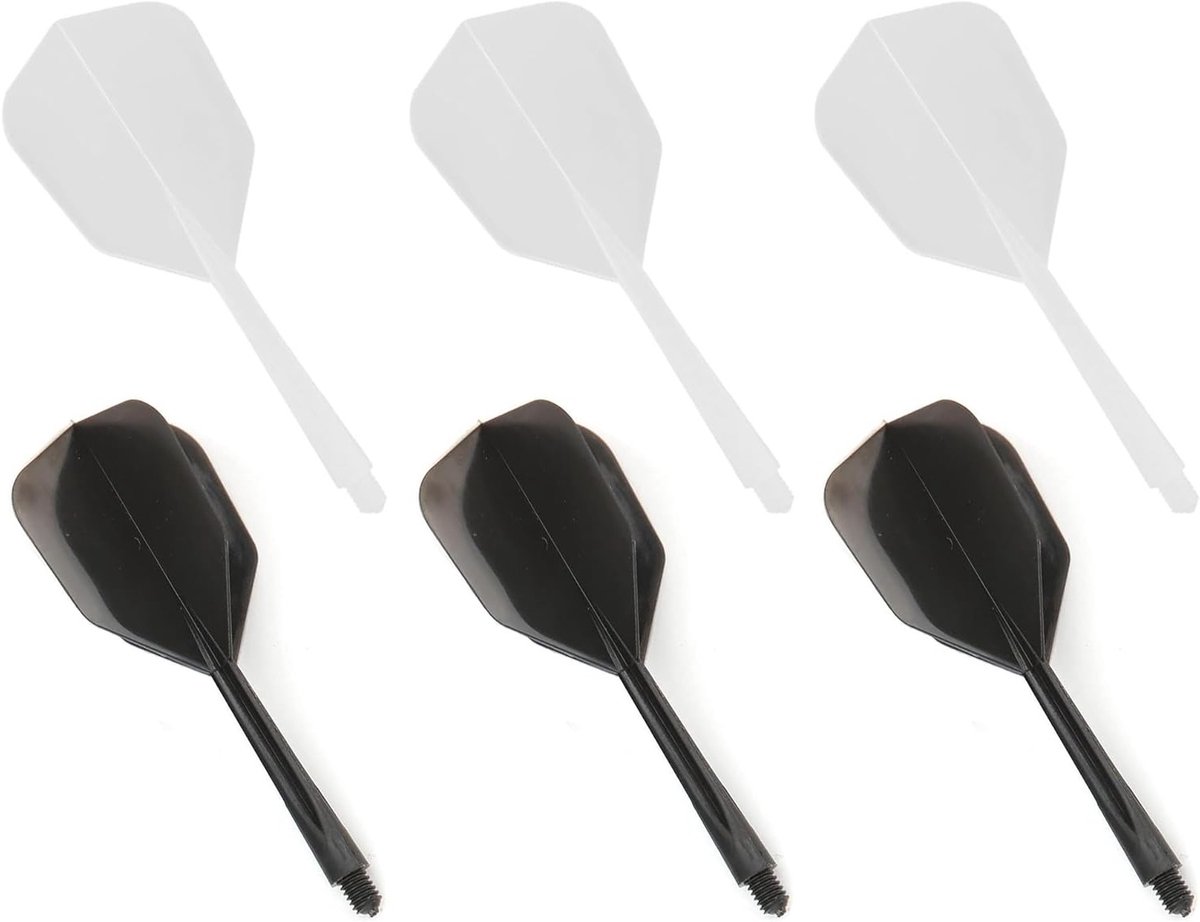 Set van 6 dart shafts en flights - Geïntegreerde nylon dartaccessoires met 2BA diameter