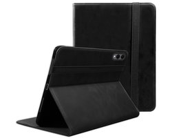 Rosso Deluxe Hoes Geschikt voor Samsung Galaxy Tab S12 Ultra / S11 Ultra | Book Case Echt Leer | Sleep/Wake | Standaard | Penhouder | Beschermhoes Zwart