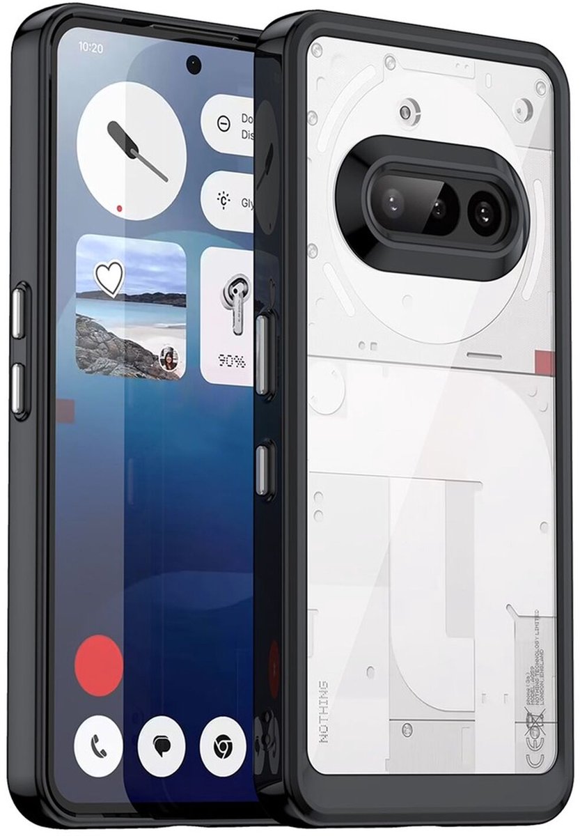 Hoesje Geschikt voor Nothing Phone (3) - Acryl Back Cover Zwart