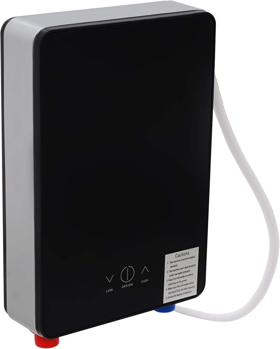 Doorstroomboiler Elektrisch - Instant Boiler Warmte - Direct Warm Water - Snelle Verwarming 3 Sec - 6500 Watt - Zwart
