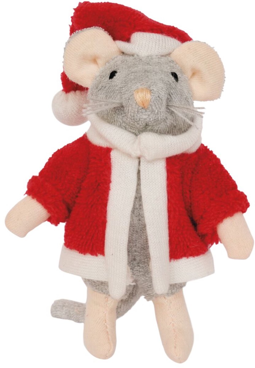 Sam & Julia Het Muizenhuis Pluche knuffel Santa - Speelgoed kinderen - 12 cm - Voor meisjes en jongens - Vanaf 1 jaar - Bambolino Toys