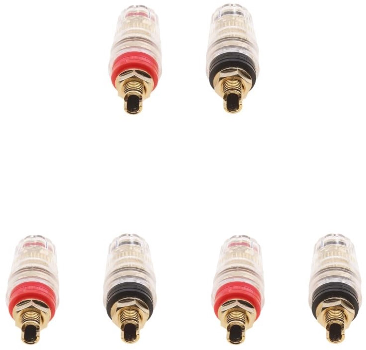 Banaan Plug Speaker Terminals - Vergulde Binding Posts - Luidspreker Aansluiten - Solide Gedraaide Behuizing - 45 mm Lengte - Goud