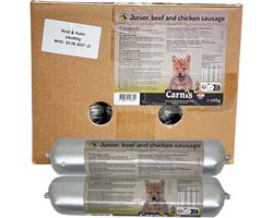 Carnis gestoomde vleesworst puppy/junior 400 gram x 24 stuks
