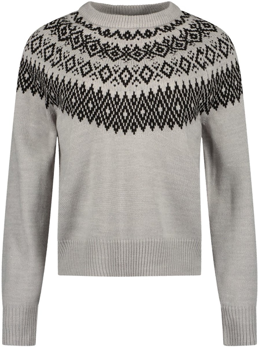Blue Seven - dames - Trui 248145 grijs met print Blue Seven - maat 36