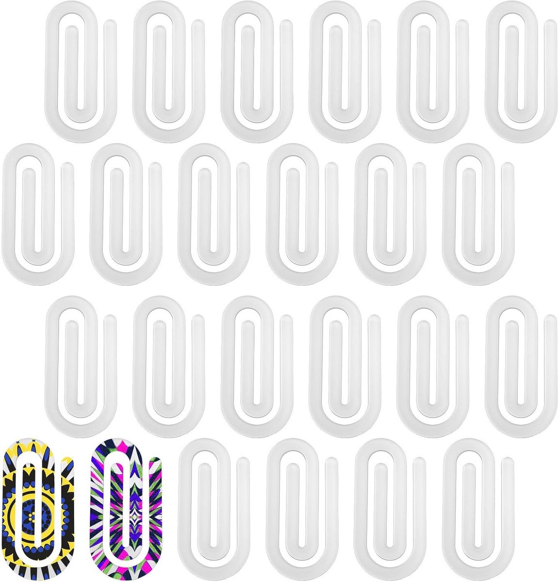 24 Stuks Lege Acryl Paperclips voor Sublimatie, Jumbo 10x5cm, Persoonlijke Kantoorbenodigdheden, School en Creatieve Projecten