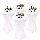 Statafelrok wit - 4 stuks – Extra dik - ∅80-85 x 110 cm – Statafelhoes Stretch – Tafelhoezen voor Statafel - Sta Tafel Hoes - Staantafelhoes