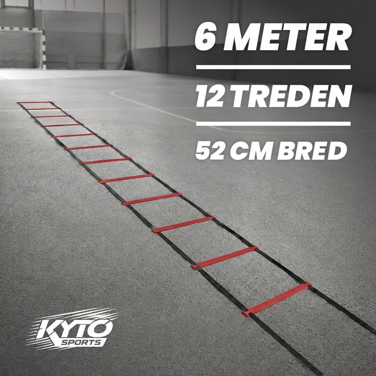 Kyto Sports Voetbal Trainingsset 3-delig – Rebounder 100x100 cm, 50 Markeerhoedjes & Coördinatieladder 6 m – Voor Voetbaltechniek, Agility, Snelheid, Footwork en Conditie — cadeau in Sport & Outdoor - foto 8