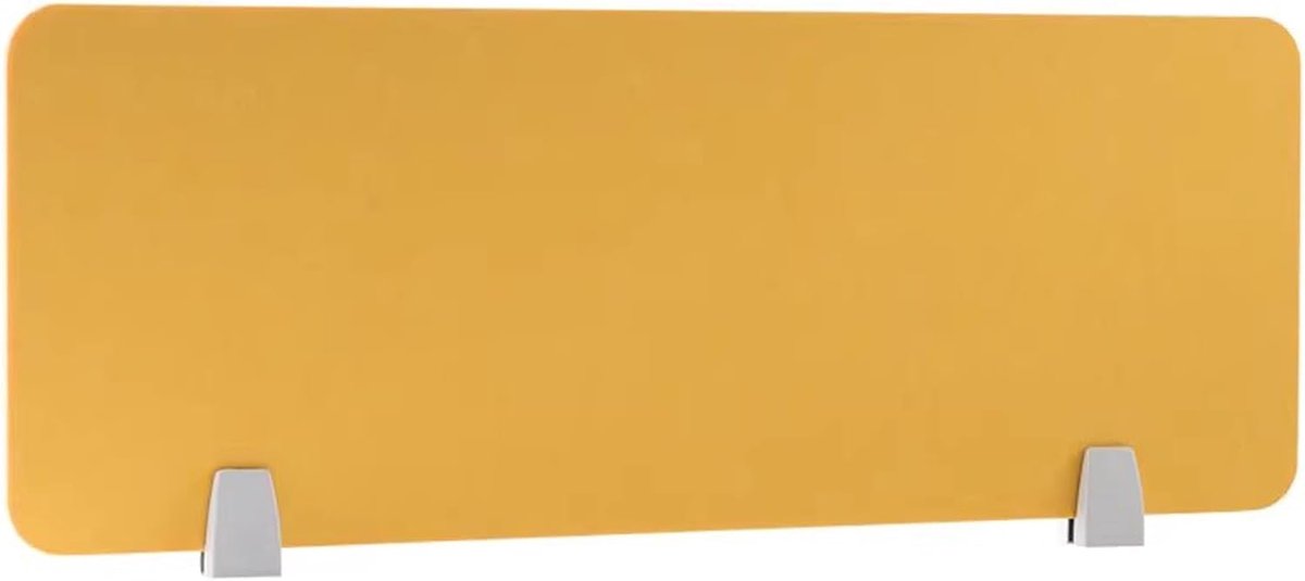 Akoestische Bureauverdeler - Geluiddicht Paneel - Focus Verbeteren - Milieuvriendelijke Vezel - 30x80cm - Geel