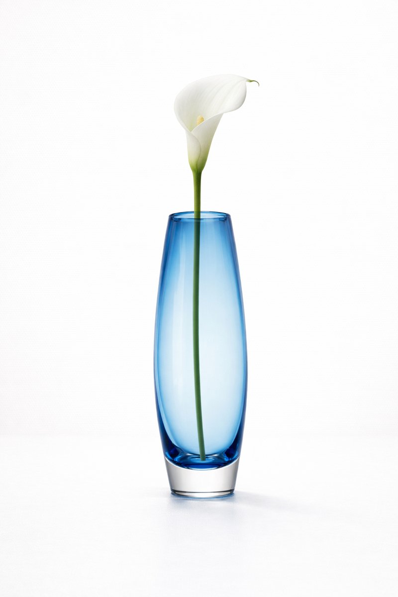 Kristalglas Leerdam Monday Blue – Handgeblazen Kristallen Vaas - Blauw - Voor Binnen - Staand