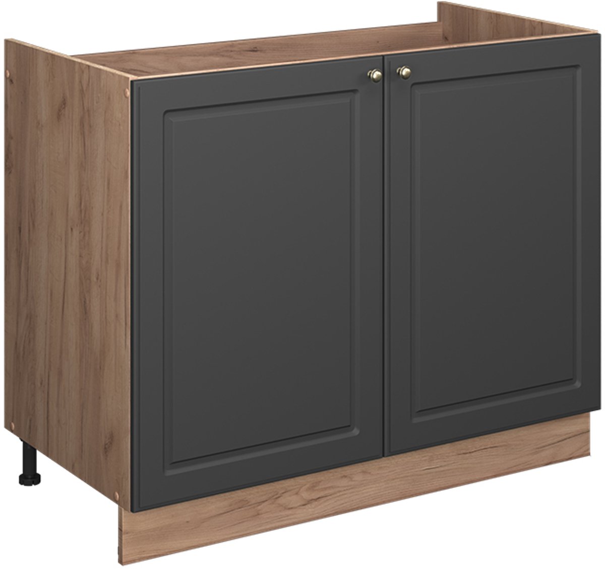 Vicco Wastafelkast Fame-Line, Anthrazit-Gold Landhaus/Goudkleurig Eiken, 100 cm zonder werkblad Anthrazit-Gold landelijk/Goudkleurig Eiken