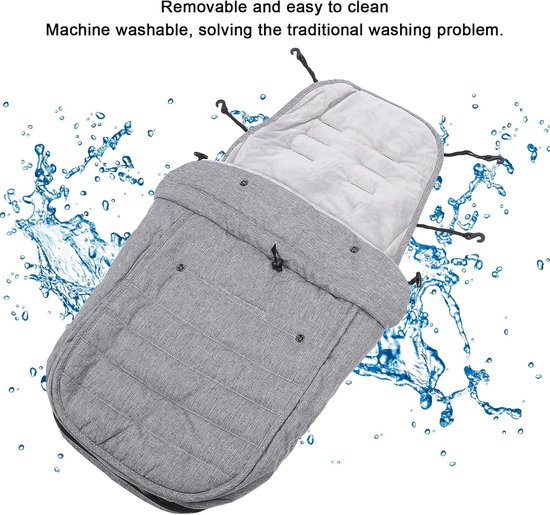 Kinderwagen Voetenzak - Baby Winterhoes - Baby Warm Houden - Universele Pasvorm - 40 x 85 cm - Grijs — afbeelding 3