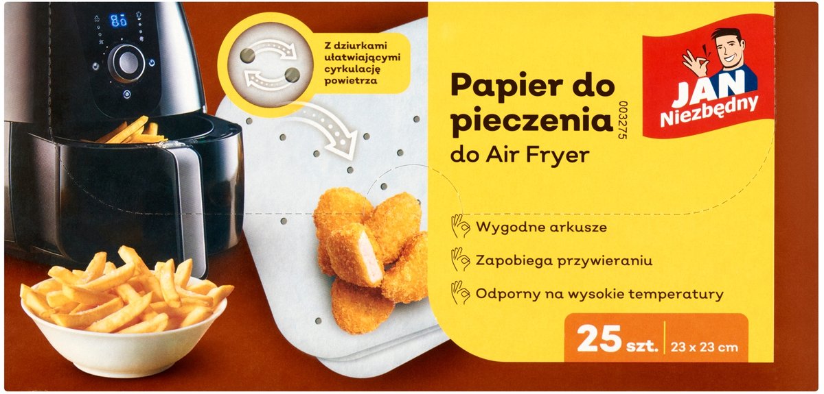 Jan Niezbędny - Bakpapier - Voor Airfryer - 23x23 cm - Perforatie