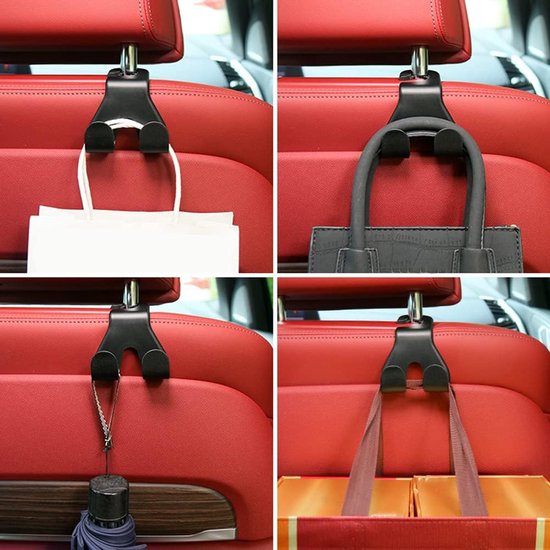 Autohaak - Opberghouder Stoel - Auto Organiseren - Verstelbaar en Inklapbaar - 7x4.5x6 cm - Wit — afbeelding 2