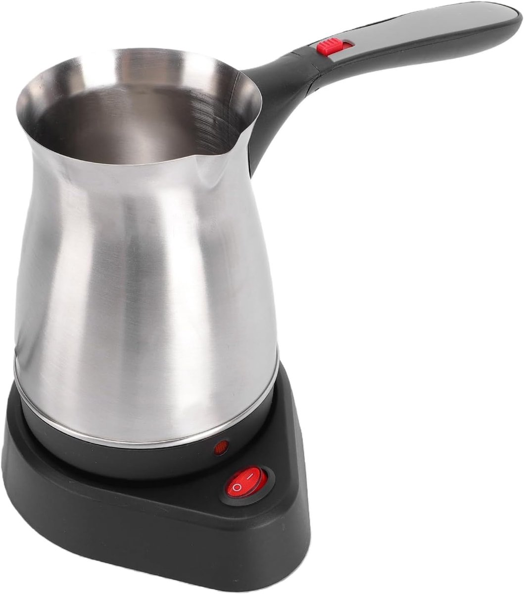 Turks Koffiezetapparaat - Theemaker Melkwarmer - Warme Dranken Zetten - Dubbel Beveiligingssysteem - 600 ml - Zilver