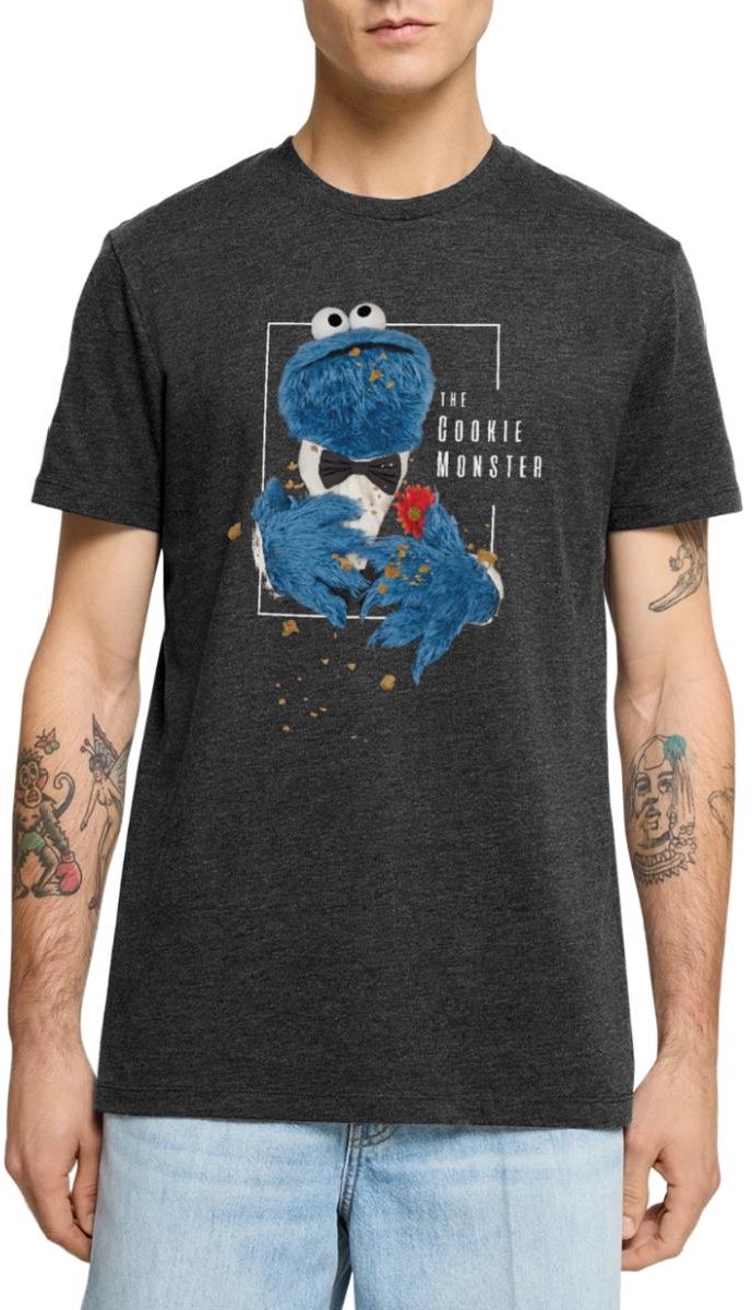 Sesamstraat Koekiemonster The Cookie Monster Premium T Shirt Heren