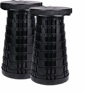 Opvouwbare kruk extra strong zwart per 2 - telescopische kruk - 250 kg - inklapbare kruk - draagbaar - kampeerstoel - opstapkrukje