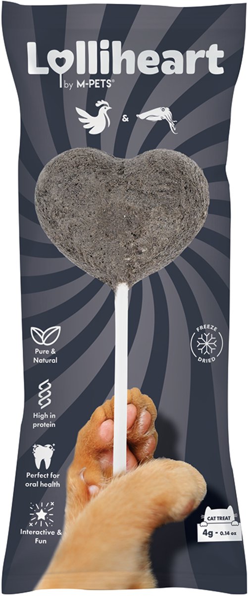 M-PETS Lolliheart kat snack kip & inktvis - per 15