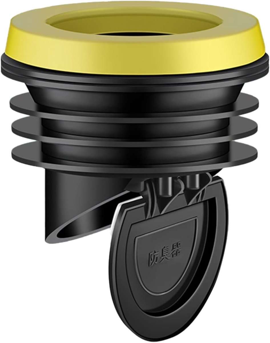 Toiletflens Afdichting - Afvoerring Terugslagklep - Lekkage Voorkomen - Geïntegreerde Terugslagklep - 10.5 cm Buis - Zwart