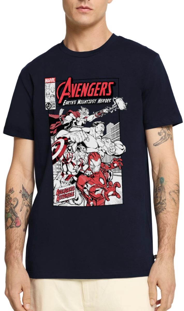 Avengers Earths Mightiest Heroes Comic Premium T Shirt Heren