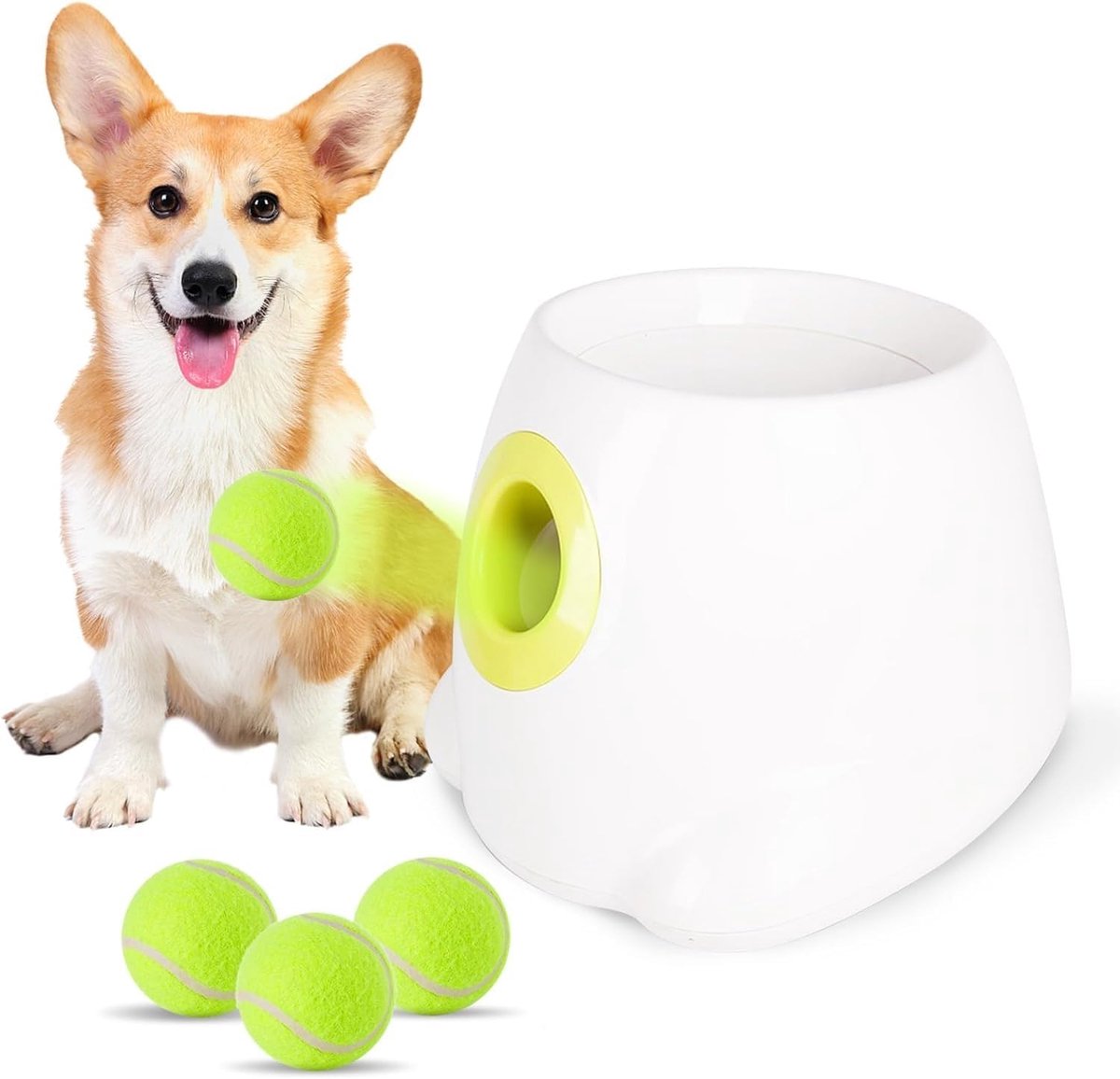 Automatische Hondenballenwerper voor Kleine en Middelgrote Honden - Inclusief 3 Tennisballen