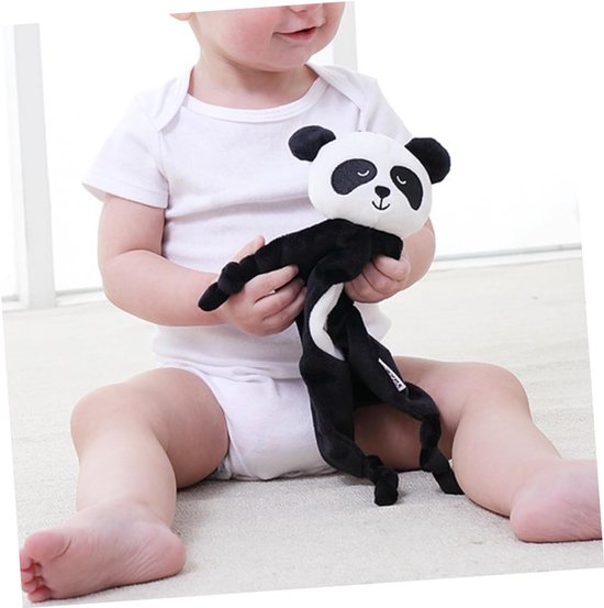 Baby Comfort Deken - Kalmerende Handdoek Knuffel - Baby Verzorgen - Zacht Pluche Materiaal - 28 x 28 cm - Panda — afbeelding 5