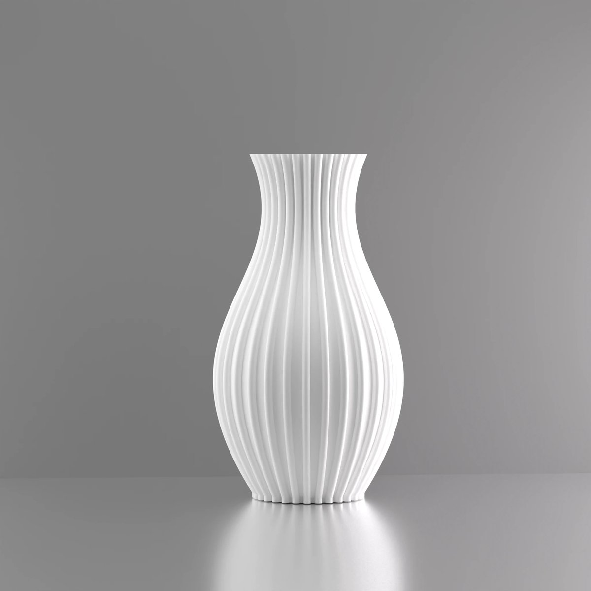 3d-gezellig Prinses - Vaas - Waterdicht - Wit - Maat 25 cm - Kunststof - Modern - Bloemenvaas - 100% gerecycled PLA (bioplastic)