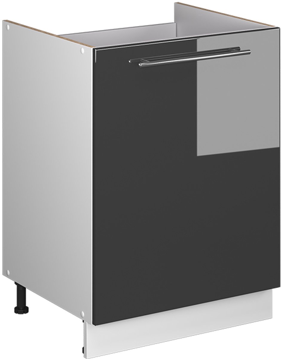 Vicco Wastafelkast Fame-Line, Antraciet Hoogglans/Wit, 60 cm