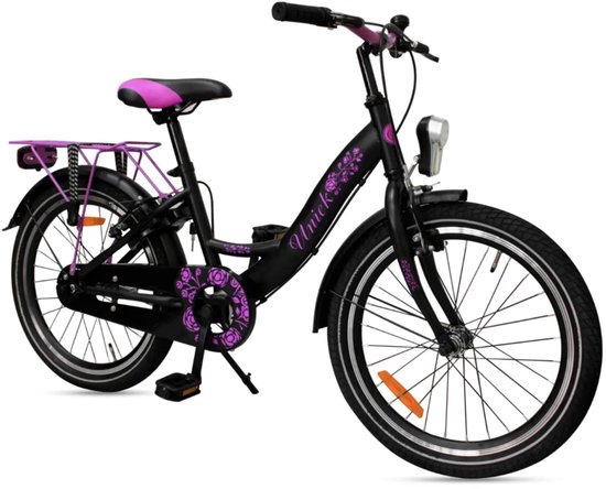 Kinderfiets Uniek 1S 20'' zwart/paars — afbeelding 2