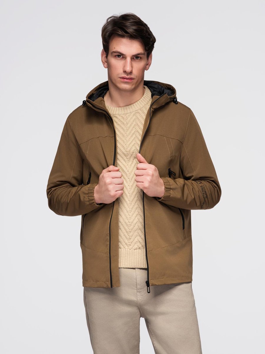 OMBRE Jas - Rits - Effen Bruin XL