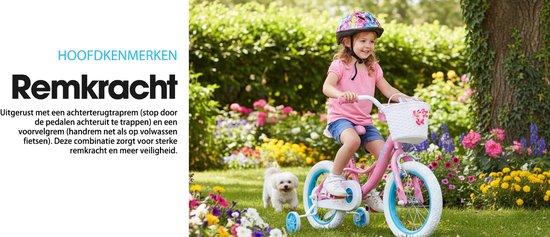 JOYSTAR Fairy Kinderfiets voor Meisjes - 18 Inch - Handrem - Mand - Zijwieltjes - Roze van JOYSTAR — afbeelding 3