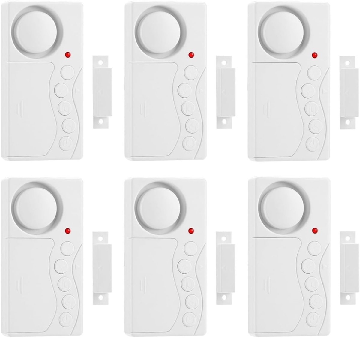 Deuralarm Set - Deur Sensor - Huis Beveiligen - 4 Functies Instelbaar - 6 Stuks - Wit