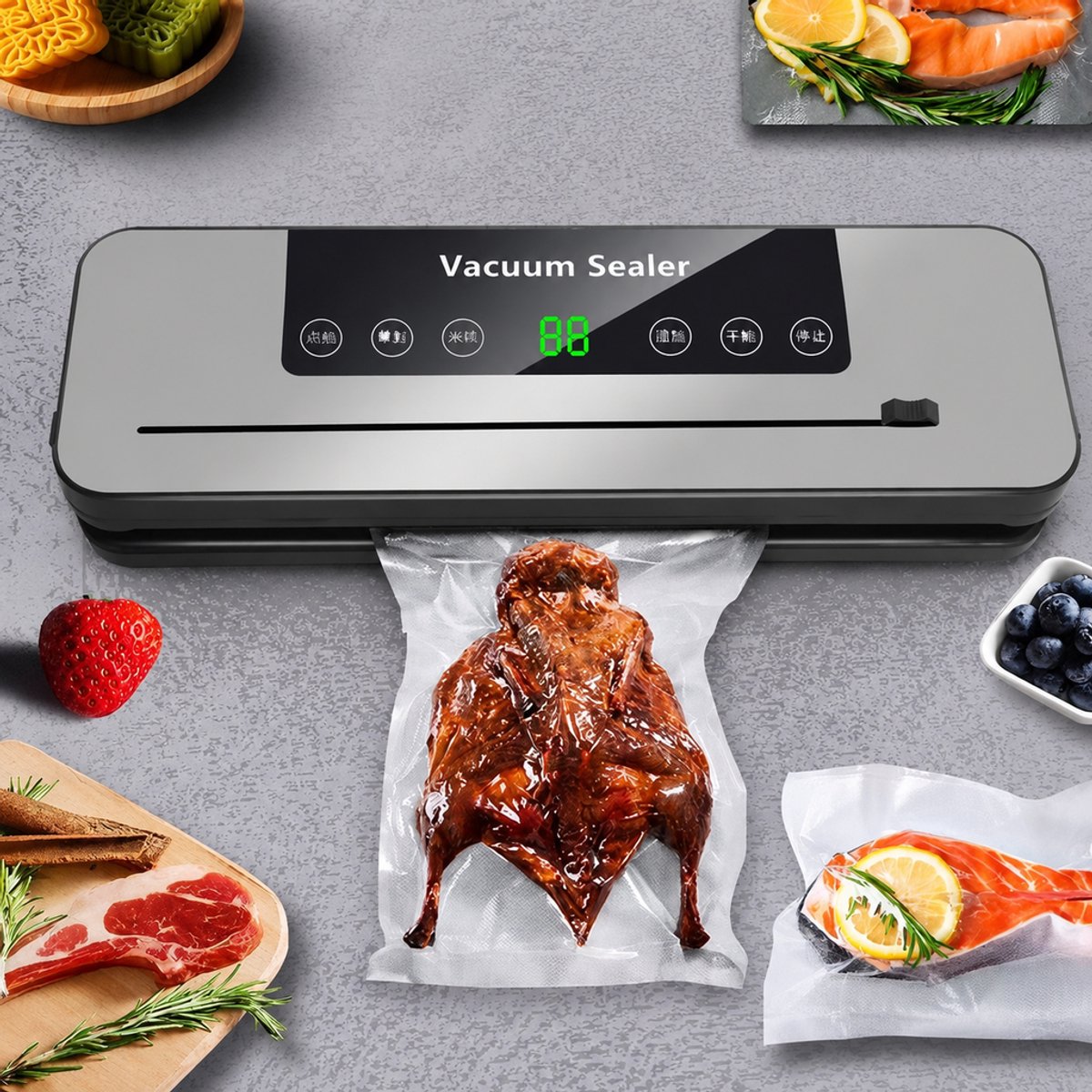 Sogiol Vacumeermachine - Vacuummachines - Vacuum verpakken - Incl. 30 Vacumeerzakken(20*30)- Ingebouwde snijder
