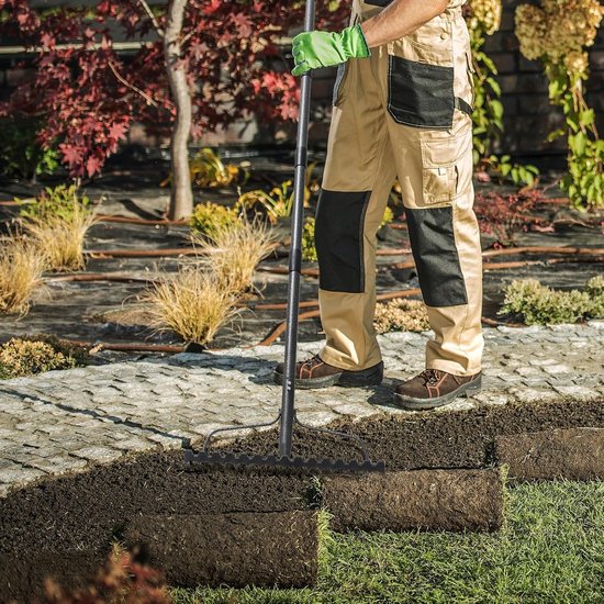 Dailygoody - Boograken - Tuinraketten met 17 tanden - Duurzaam voor zwaar gebruik - Grijs - Breed bladgraaf voor grond en bladeren - Effectief voor tu... van Merkloos	 — afbeelding 2