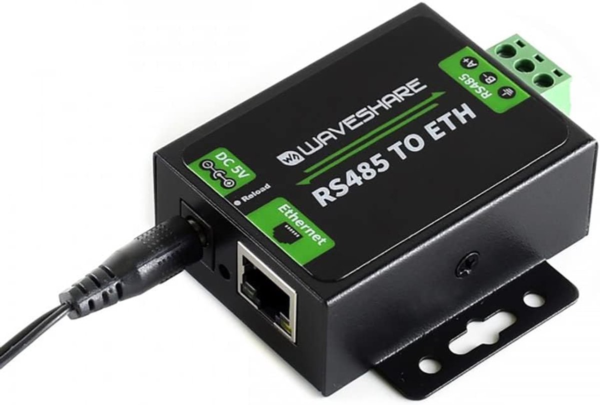 RS485 naar Ethernet - Netwerk Module - Industriële Communicatie - Hoge Snelheid - 1 Poort - Zwart