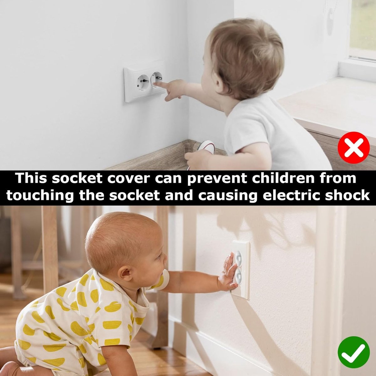 Set van 10 - Stopcontact beschermhoes - Universele Stopcontact Beschermers - Kinderveiligheid Pluggen voor Contactdoos - Robuuste ABS Stopcontactbeveiliging Baby - Spatwaterdichte en Stofdichte Afdekkapjes Diameter - Wit – foto 3