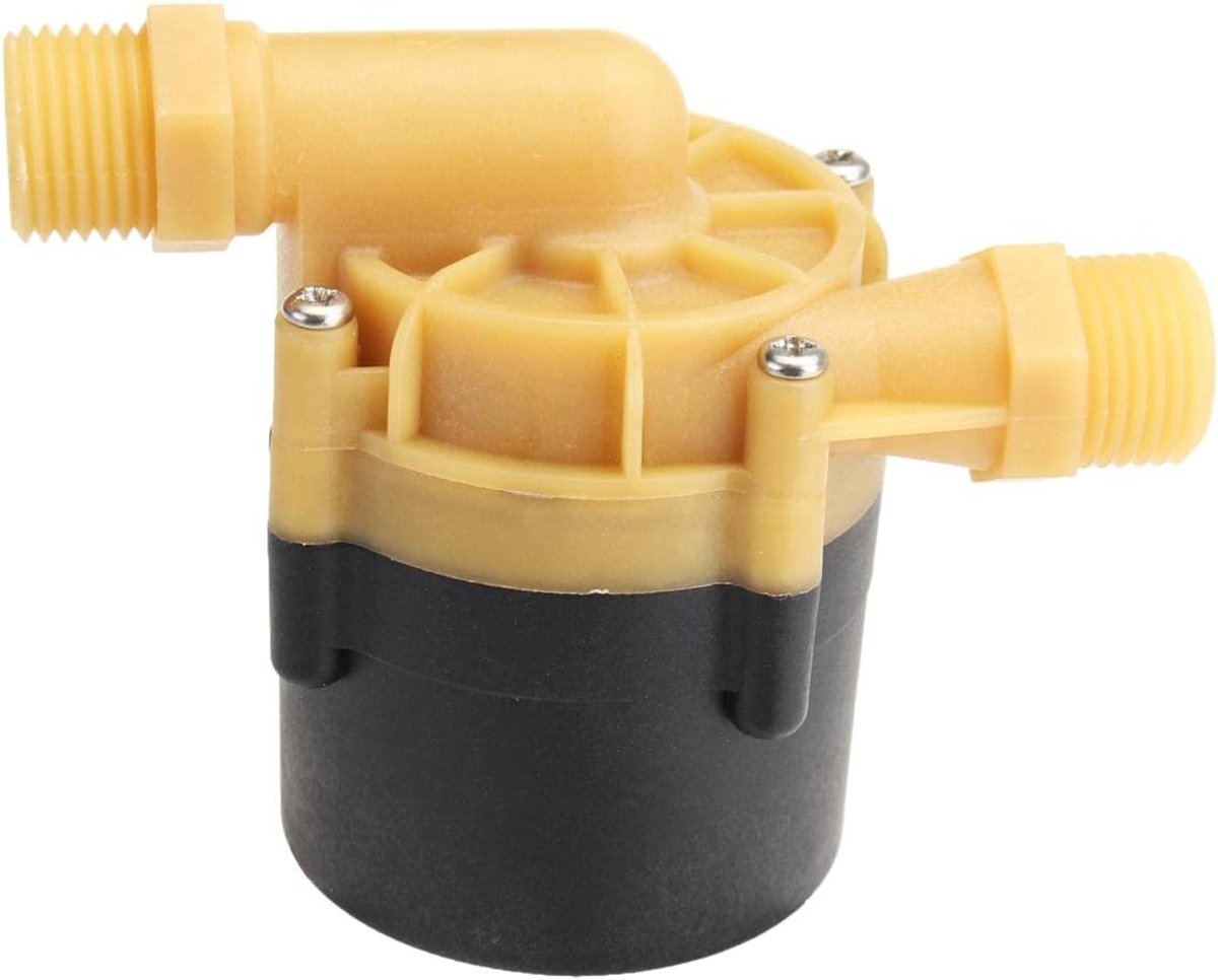 Mini Waterpomp - Boosterpomp DC - Water Circulatie - Borstelloos Ontwerp - 11 Meter Lift - Zwart Geel