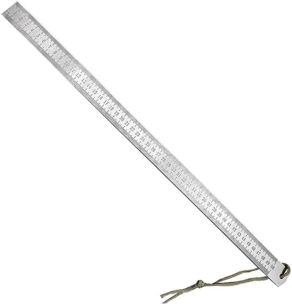Roestvrijstalen Liniaal - Meetlat Precisie - Nauwkeurig Meten - Buigt Niet - 53 cm - Zilver